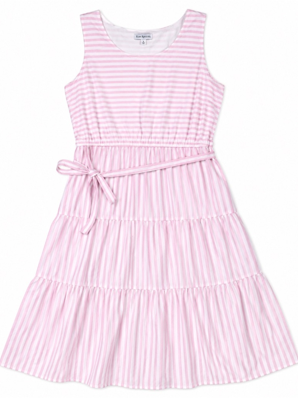 Kim Rogers • 100% Cotton • Striped • Tie-Waist • Maxi Dress • Large